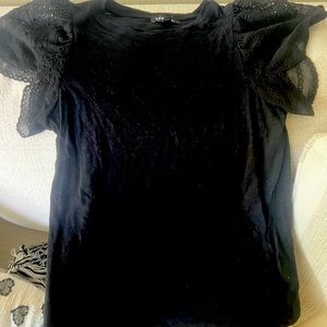 Express lash shoulder black shirt.